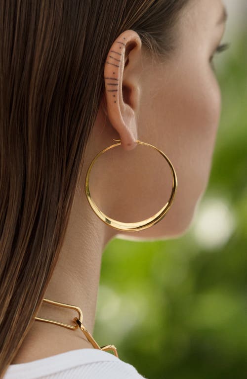 Monica Vinader Deia Chamfered 18ct Gold-plated Vermeil Silver Hoop Earrings In Yellow Gold