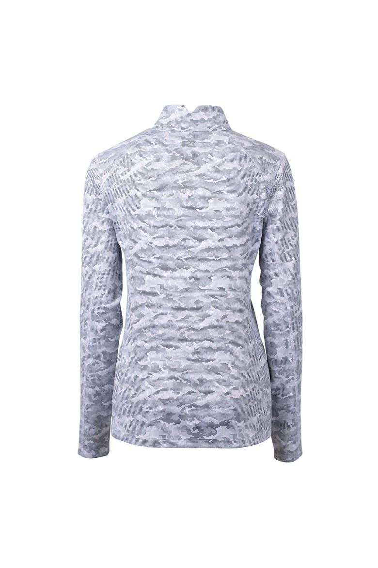 Women's Cutter & Buck Charcoal Los Angeles Chargers Throwback Logo Traverse Camo Quarter-Zip Pullover Top, Alternate, color, Charcoal