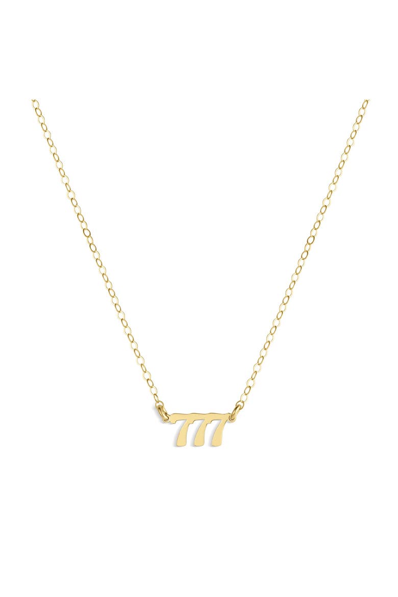 Angel Numbers Necklace, Main, color, Gold / 777