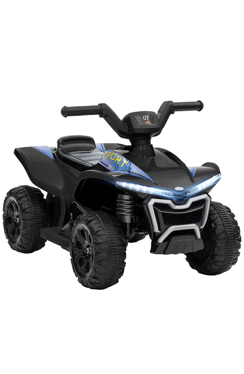 Qaba 6V Kids ATV Quad with Rechargeable Battery, Forward & Reverse, Main, color, Black