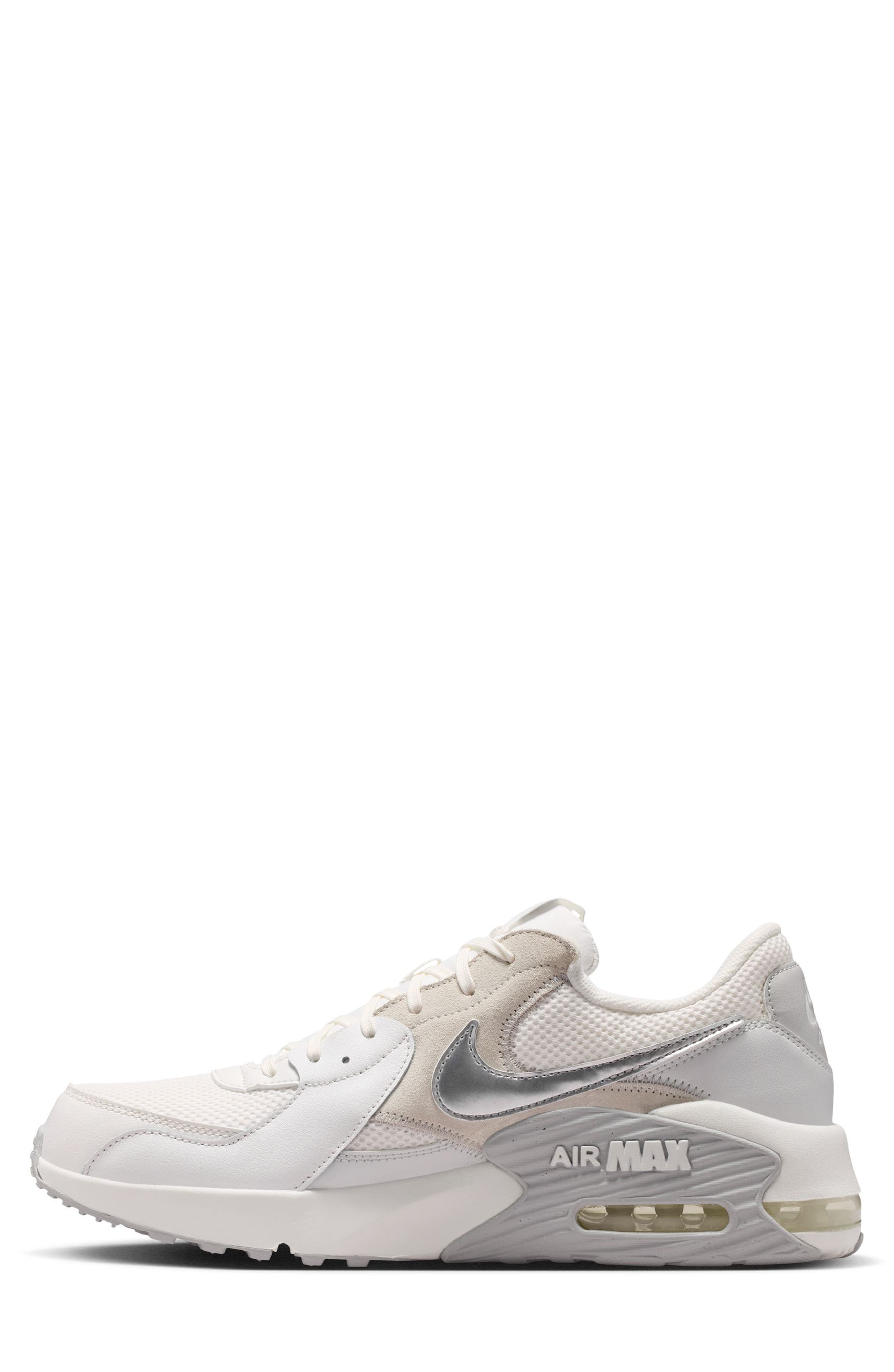 Air Max Excee Sneaker, Alternate, color, SUMMIT WHITE/ METALLIC SILVER
