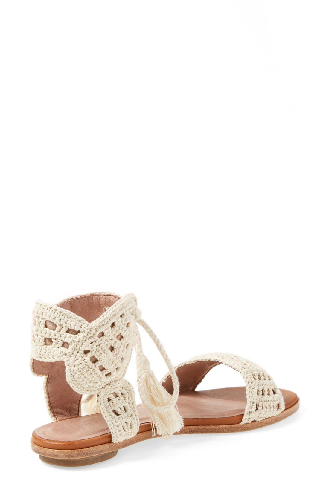 'Jolee' Sandal, Alternate, color, NATURAL COTTON CROCHET