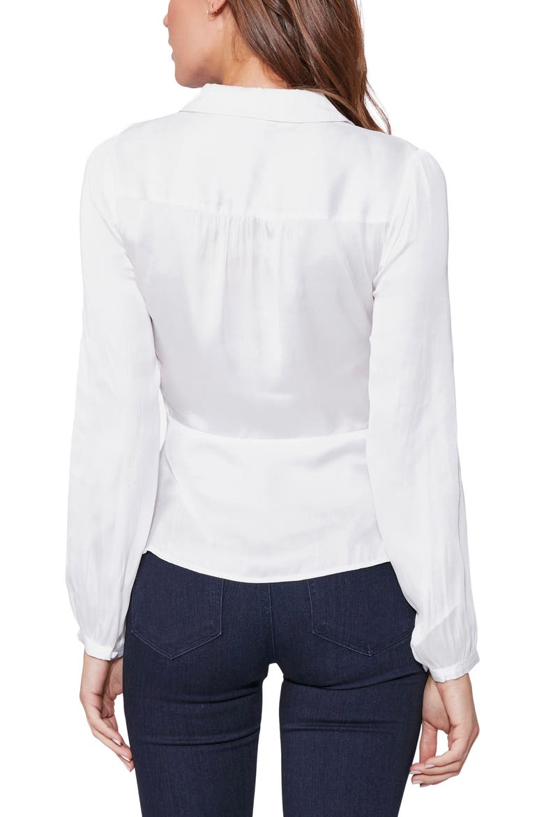 Karla Wrap Peplum Blouse, Alternate, color, WHITE