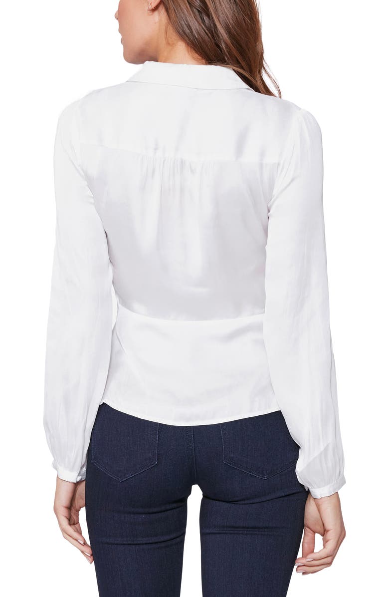 PAIGE Karla Wrap Peplum Blouse, Alternate, color, White