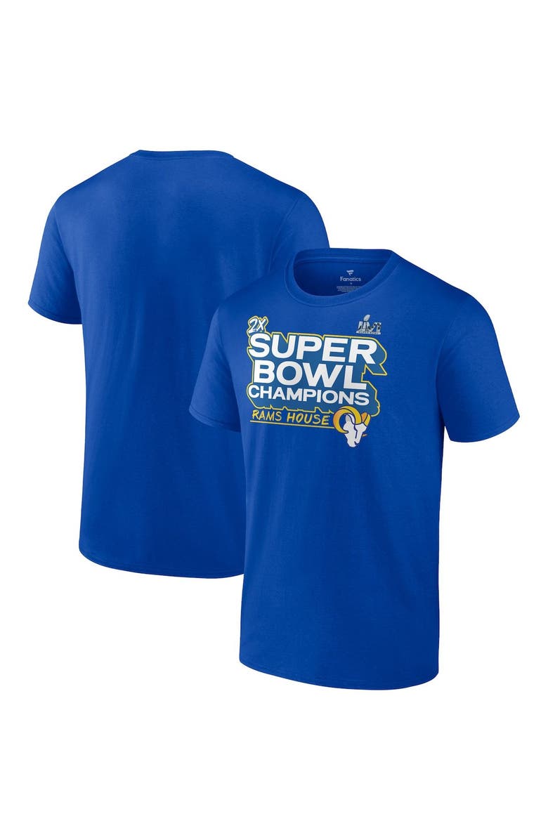 FANATICS Men's Fanatics Branded Royal Los Angeles Rams Super Bowl LVI Champions Parade Celebration T-Shirt, Main, color, 