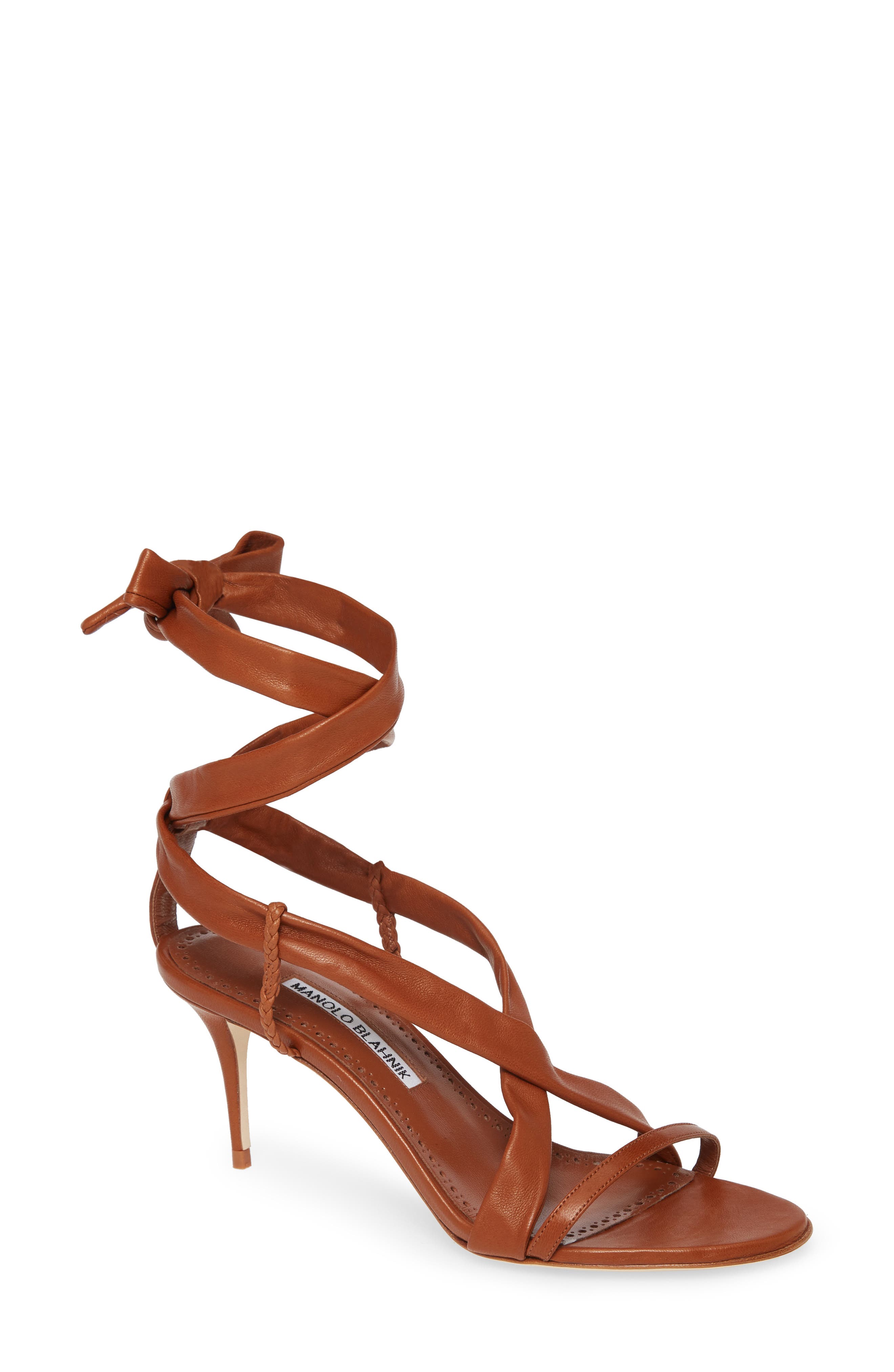 Manolo Blahnik Tor Ankle Wrap Sandal, Main, color, 