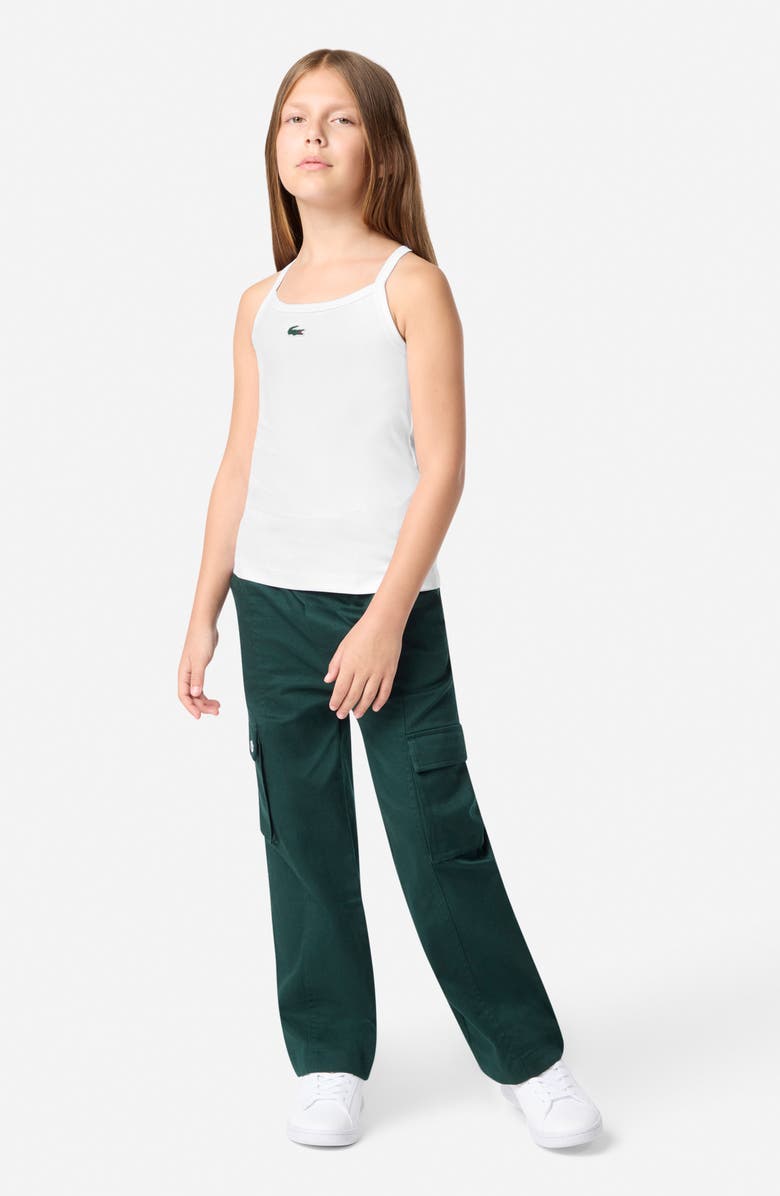 Lacoste Kids' Logo Rib Tank, Alternate, color, Blanc