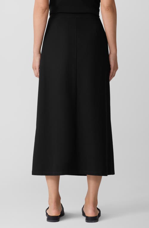 Eileen Fisher Wrap Front Midi Skirt In Black