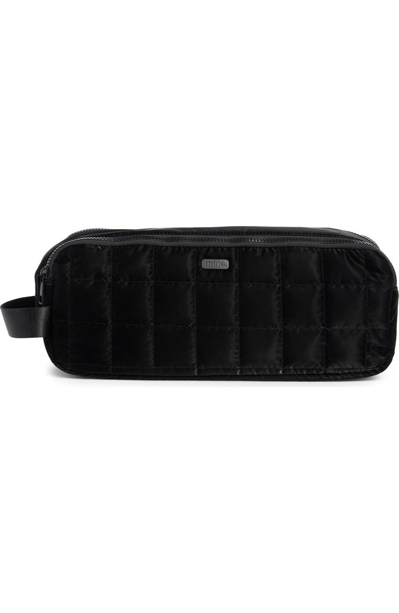MYTAGALONGS Large Box Quilted Cosmetics Bag, Main, color, Black