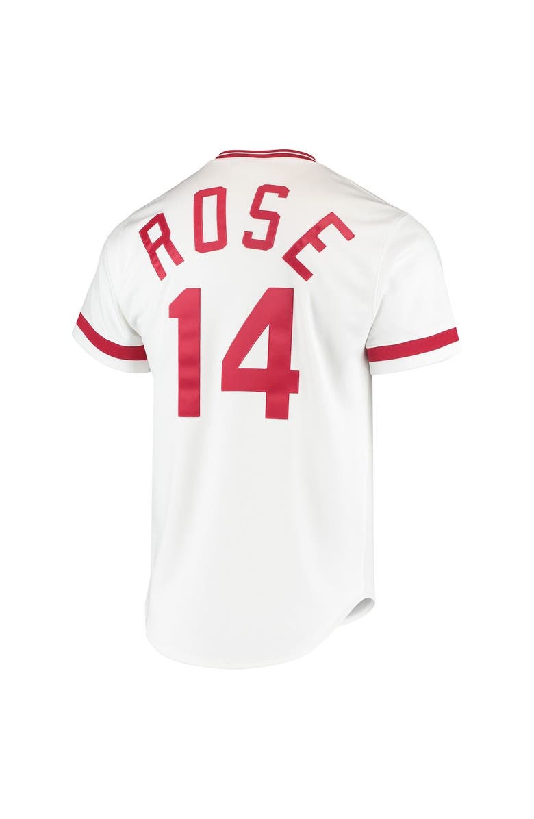 Mitchell & Ness Men's Mitchell & Ness Pete Rose White Cincinnati Reds Cooperstown Collection Authentic Jersey, Alternate, color, 