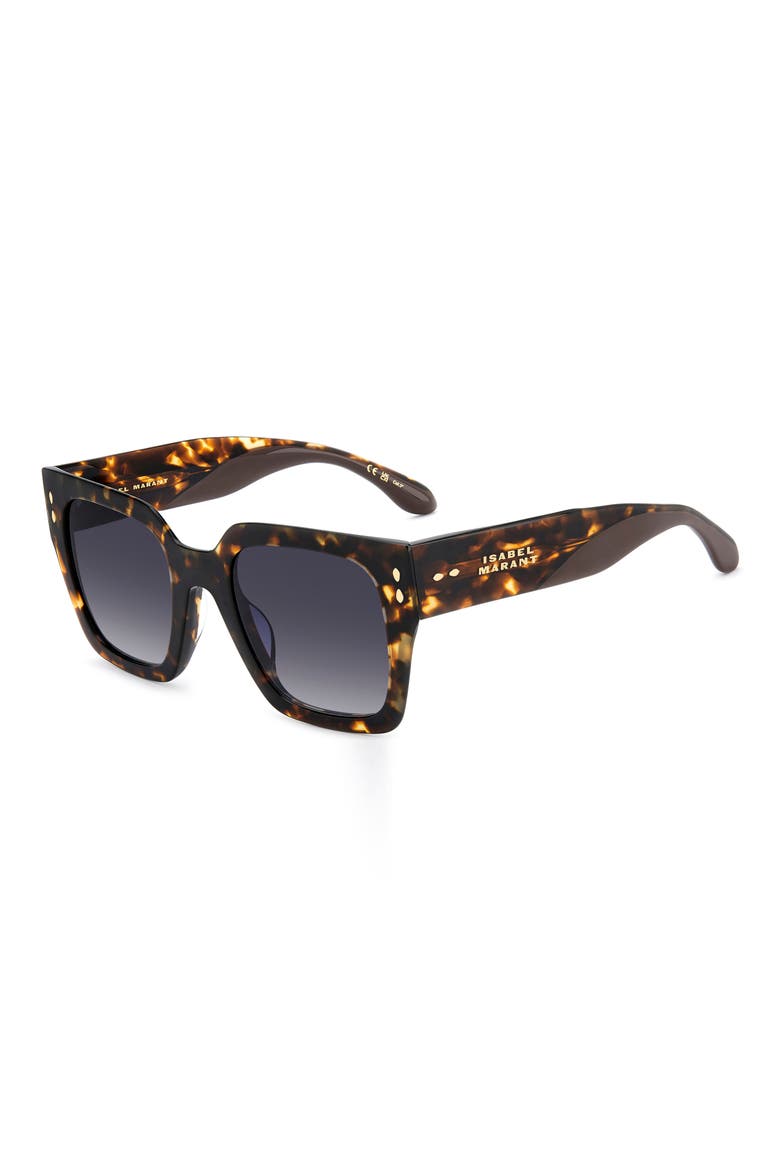 52mm Gradient Square Sunglasses, Alternate, color, HAVANA BROWN/ BLUE SF