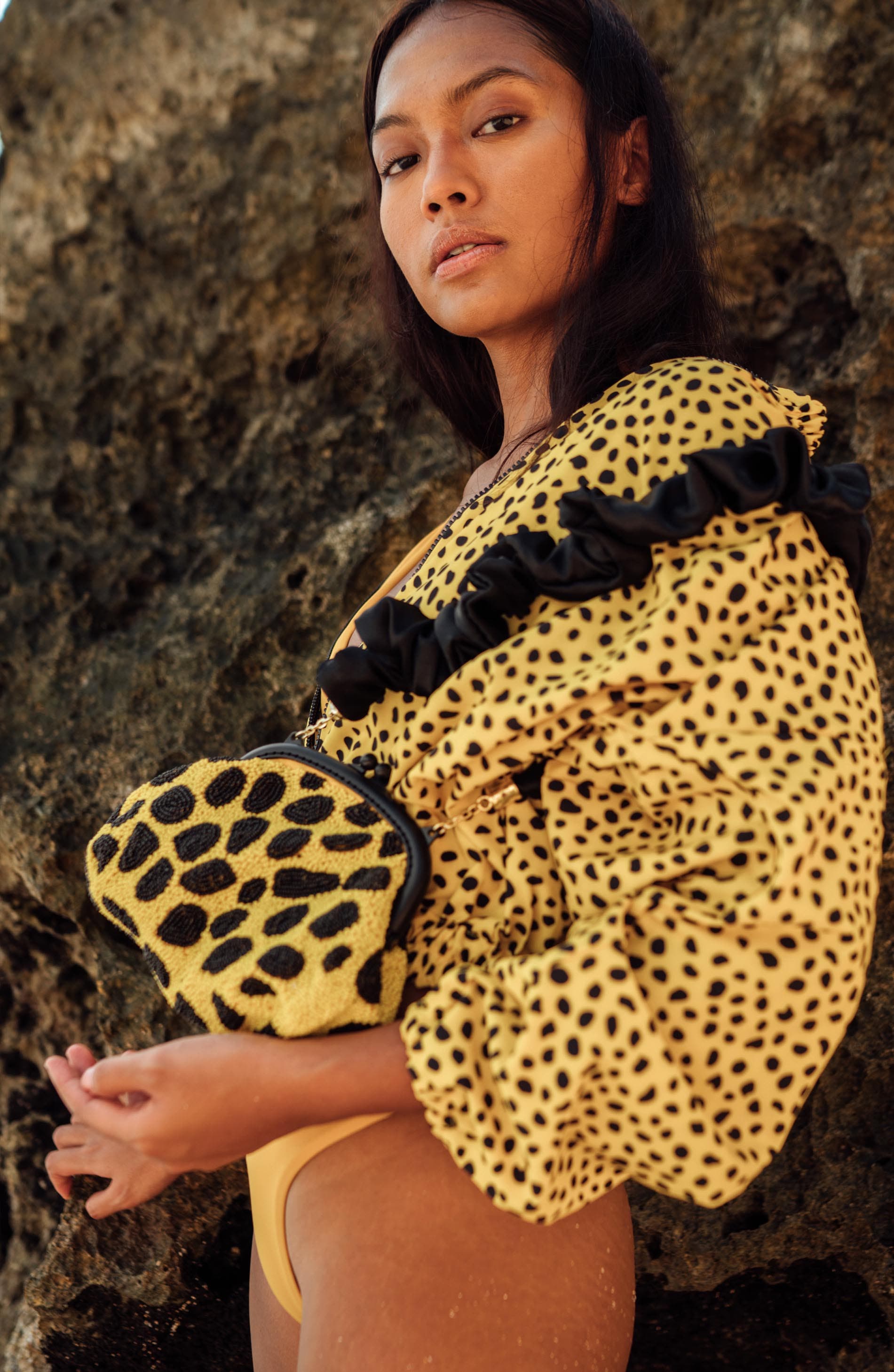 BRUNNA.CO The Arnoldi Mandy Hand-beaded Clutch, Alternate, color, Yellow