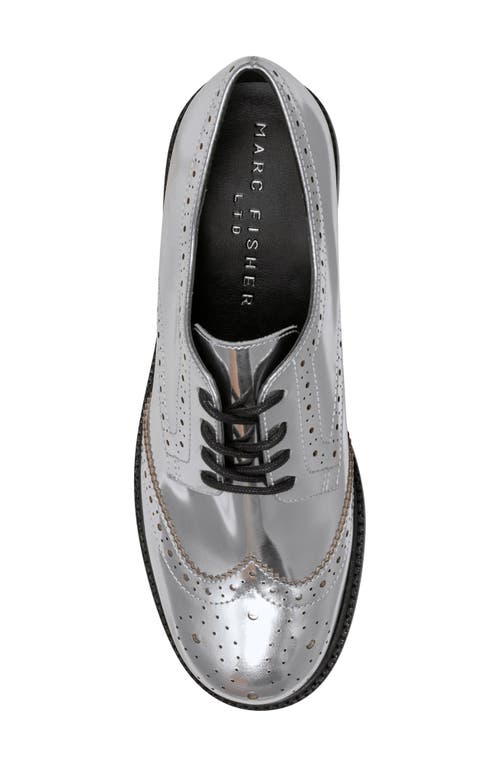 Marc Fisher Ltd Perrie Wingtip Derby In Silver
