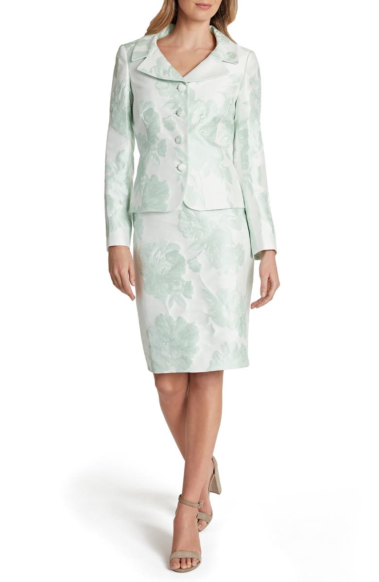 Tahari Floral Jacquard Suit, Main, color,