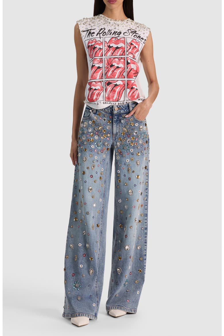 Amazing Crystal Embellished Low Rise Baggy Jeans, Alternate, color, FIONA VINTAGE BLUE