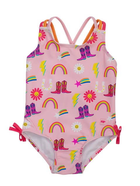 Girls UPF50+ Sun Protected Cross-Back One Piece