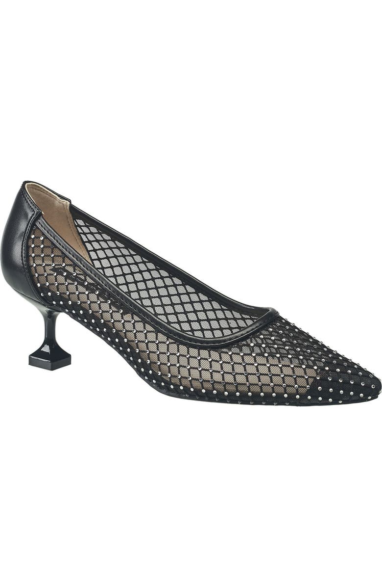 French Connection Elise Mesh And Stone Heel, Main, color, Black
