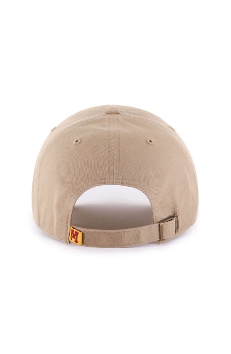 '47 Men's '47 Khaki Minnesota Golden Gophers Vault Clean Up Adjustable Hat, Alternate, color, 
