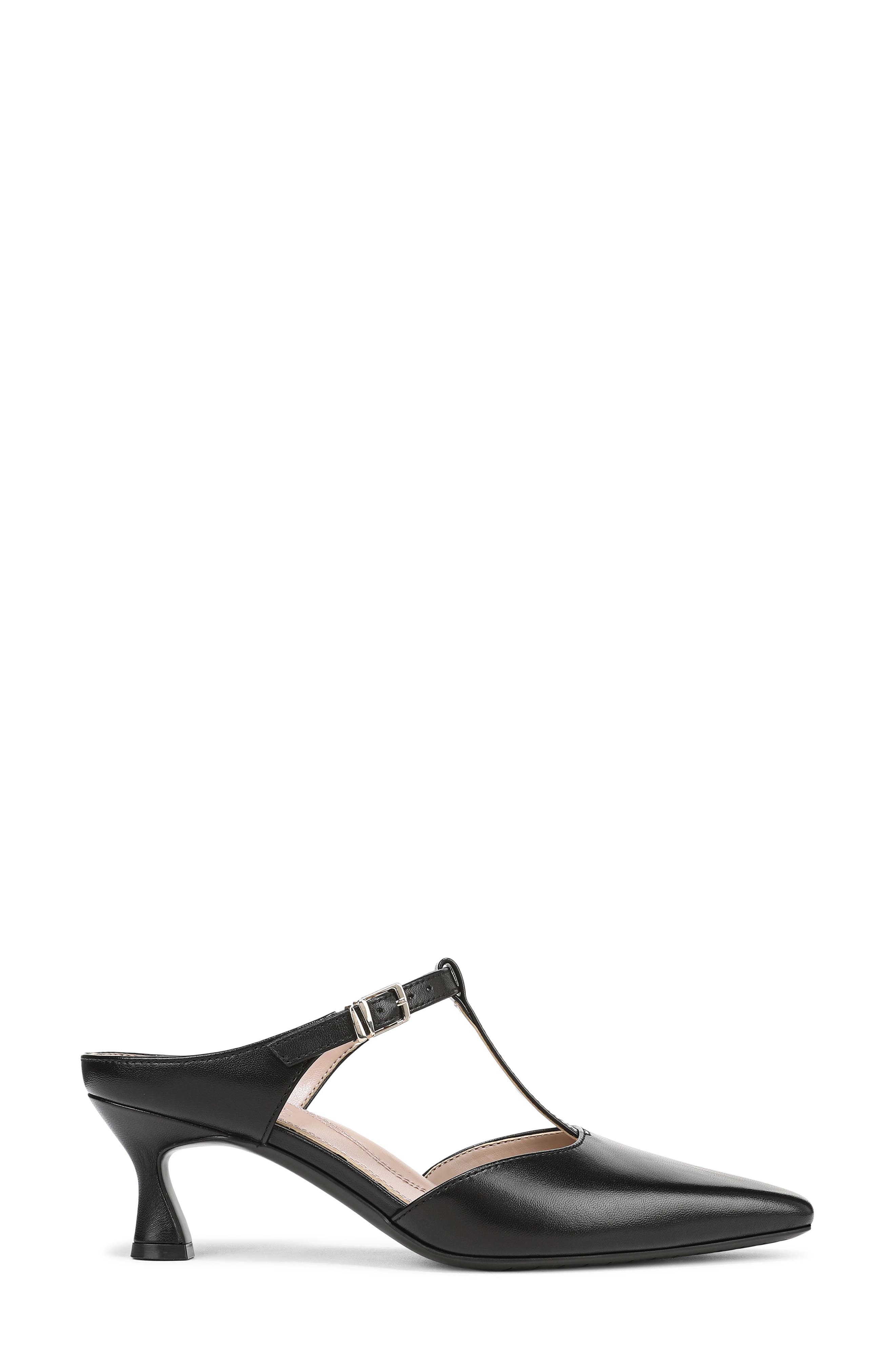 Naturalizer Gem T-Strap Kitten Heel Mule, Alternate, color, Black