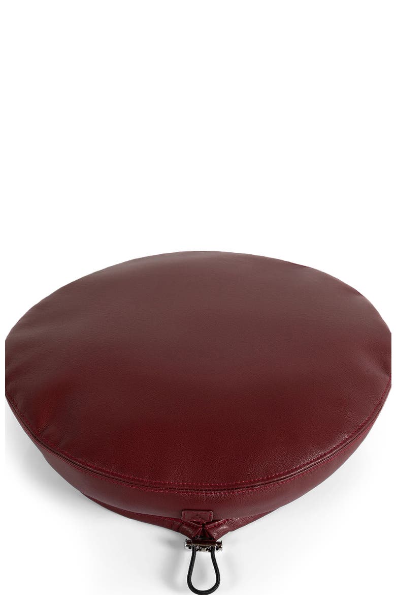 Anya Leather Beret, Alternate, color, Wine Red