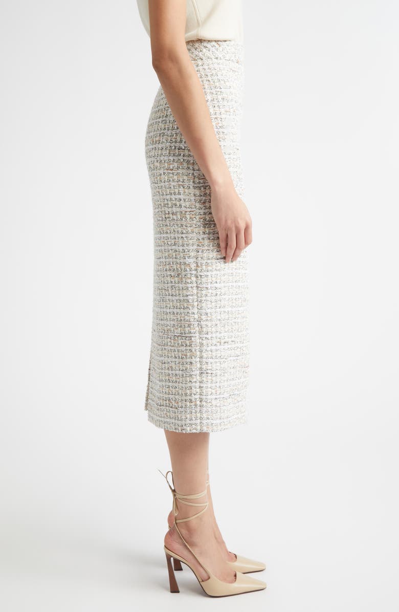 ST. JOHN Côte d'Azure Tweed Midi Pencil Skirt, Alternate, color, Ecru / Taupe Multi