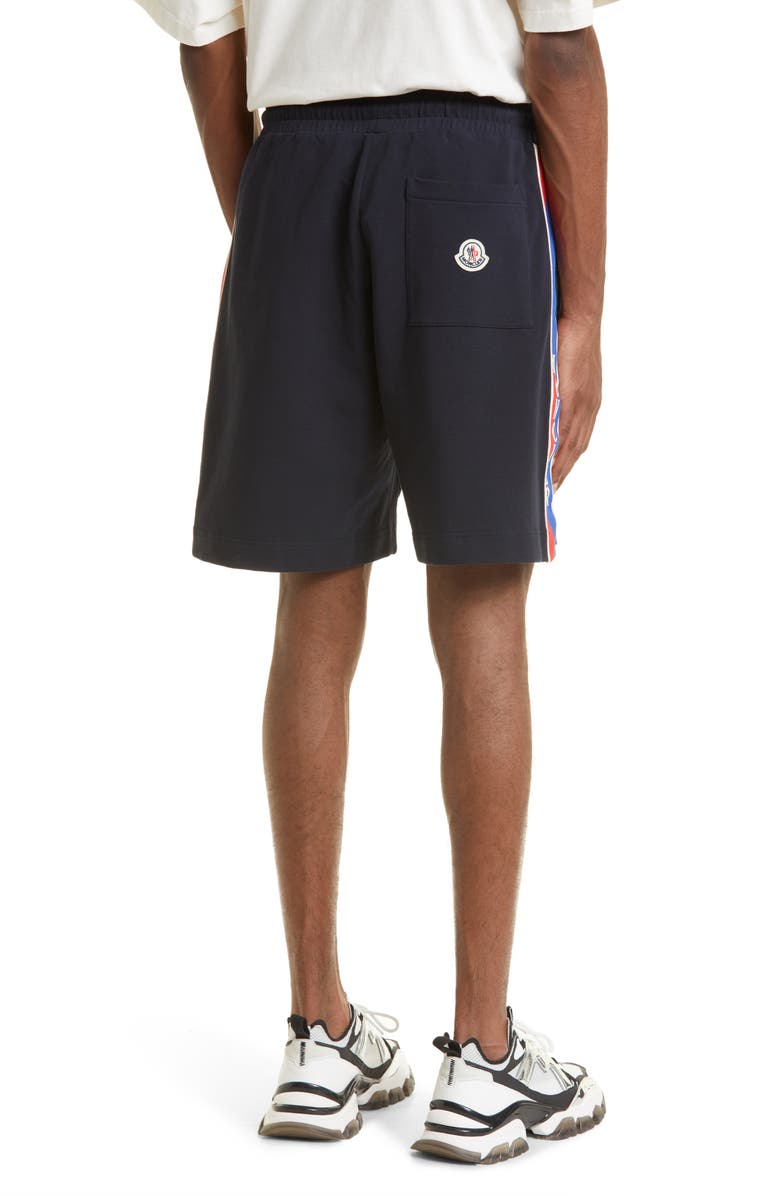 Moncler Retro Logo Stripe Shorts, Alternate, color, 