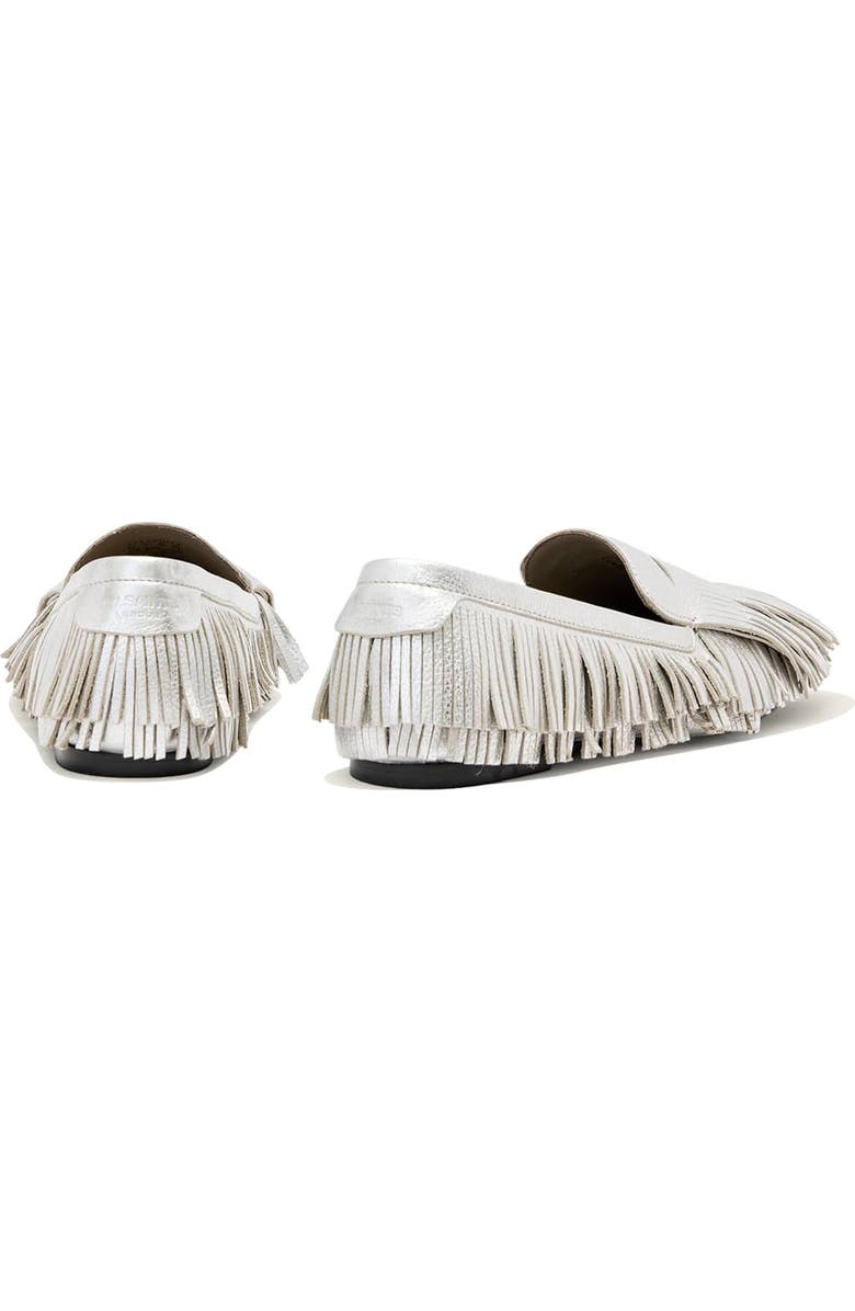AllSaints Sandy Fringe Loafer, Alternate, color, Silver Shine