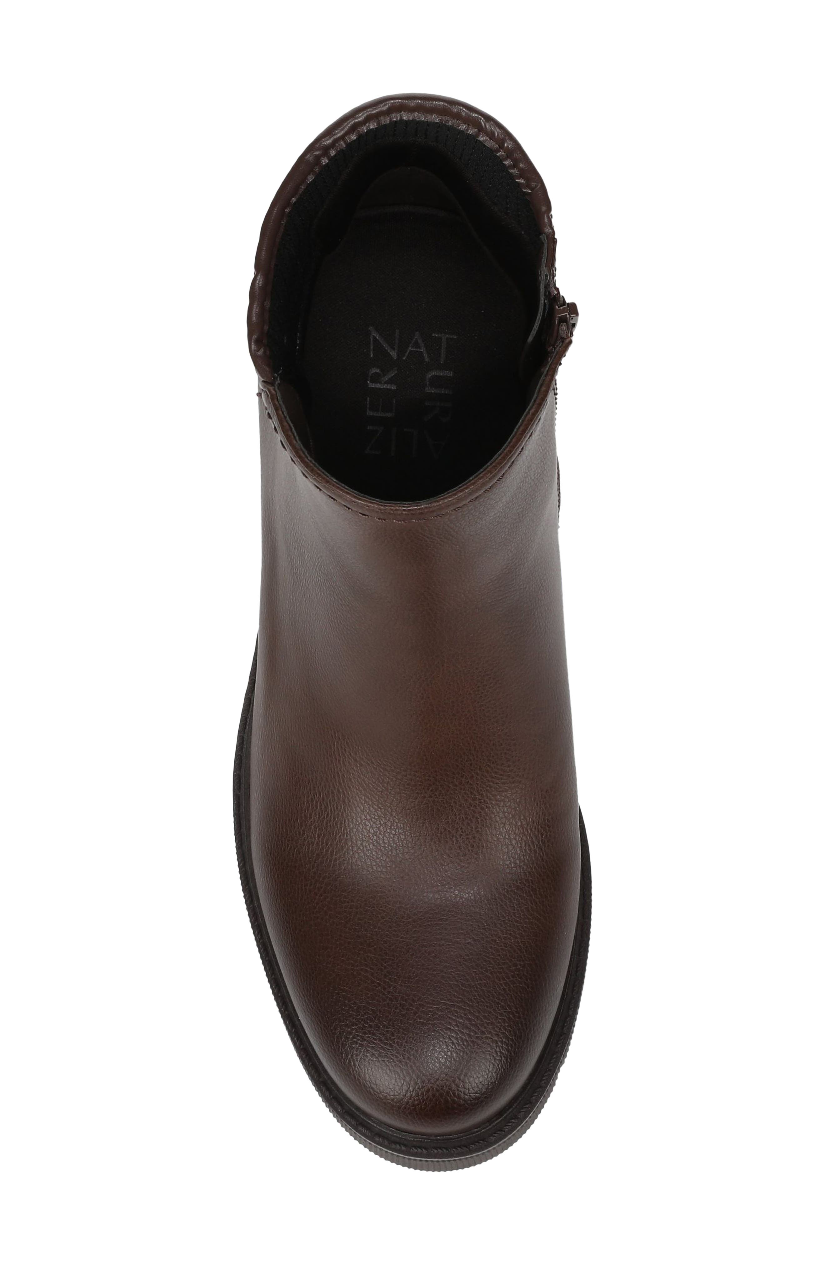Janet Faux Leather Bootie, Alternate, color, DARK BROWN FAUX LEATHER