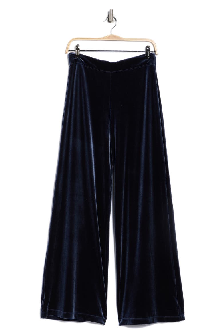 Velvet Wide Leg Pants, Alternate, color, SAPPHIRE