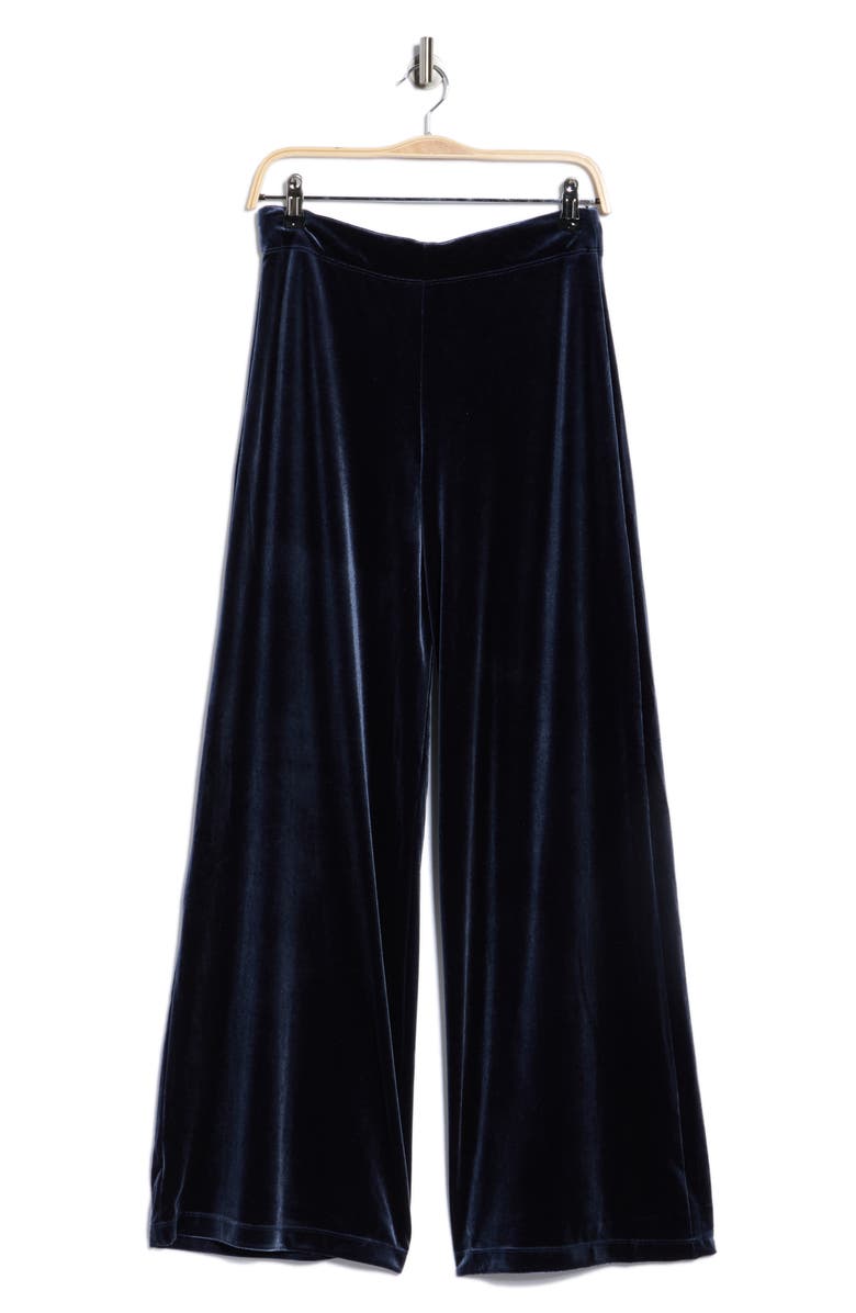 MAX STUDIO Velvet Wide Leg Pants, Alternate, color, Sapphire