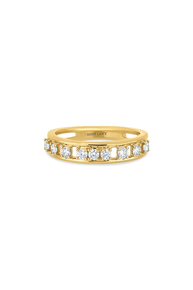 18k Gold Florentine Diamond Stackable Ring, Alternate, color, 18KY