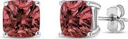 Haus of Brilliance 14K White Gold 1/2 Ct Lab Grown Pink Cushion Diamond Solitaire Stud Earrings