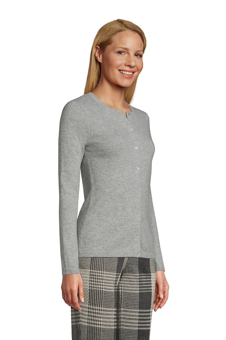 Tall Classic Cashmere Cardigan Sweater, Alternate, color, Gray Heather