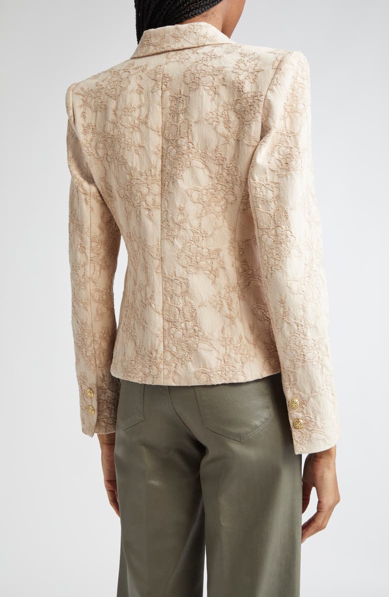 L'AGENCE Jennah Crinkled Cotton Twill Blazer, Alternate, color, Neutral Crinkle Twill