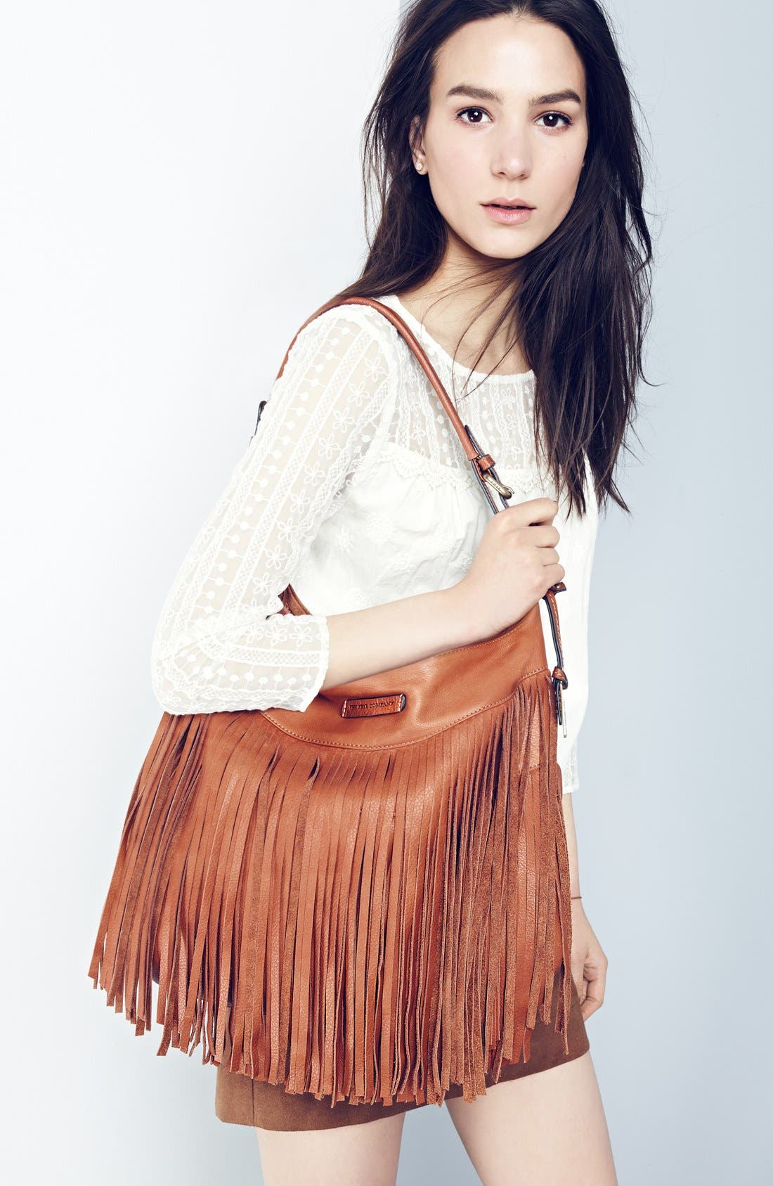 Frye 'Heidi' Fringe Hobo Bag, Alternate, color, 