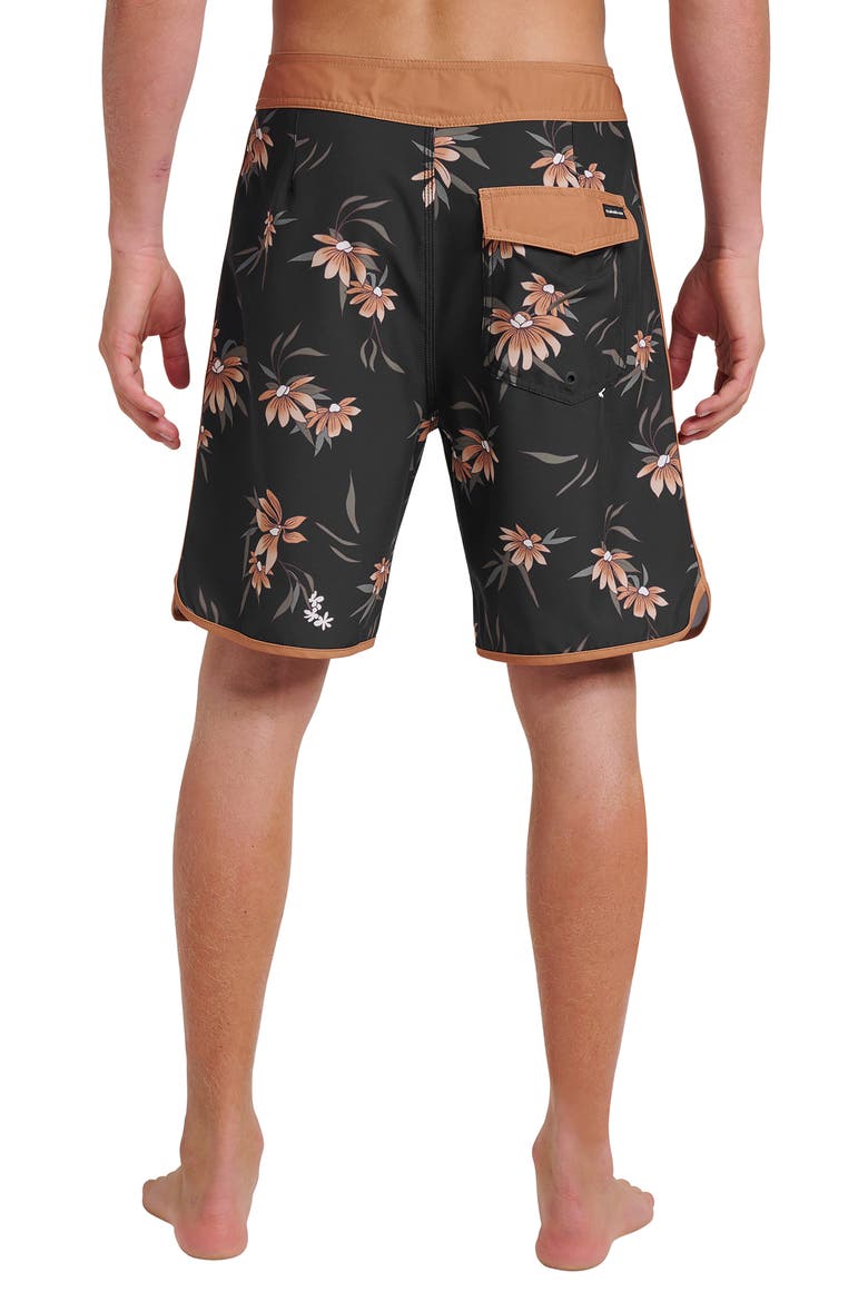 Surfsilk Coastal Flora Swim Shorts, Alternate, color, BLACK