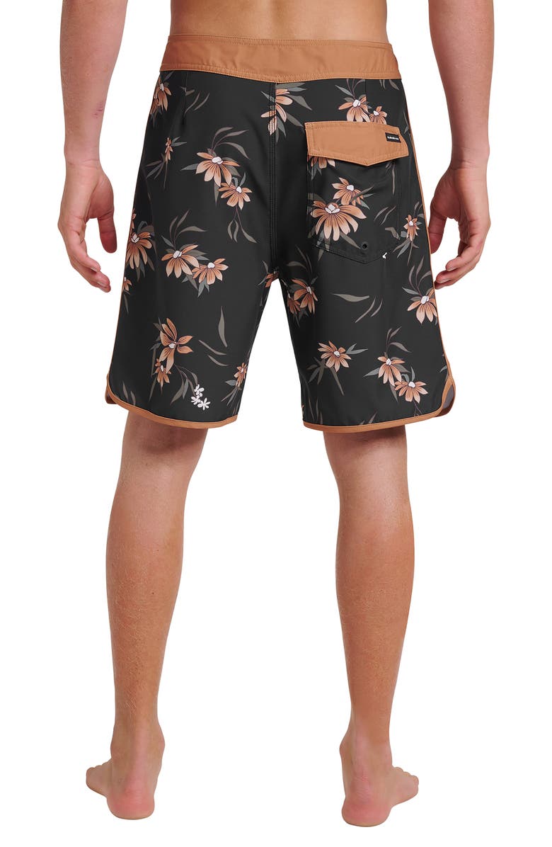 Quiksilver Surfsilk Coastal Flora Swim Shorts, Alternate, color, Black