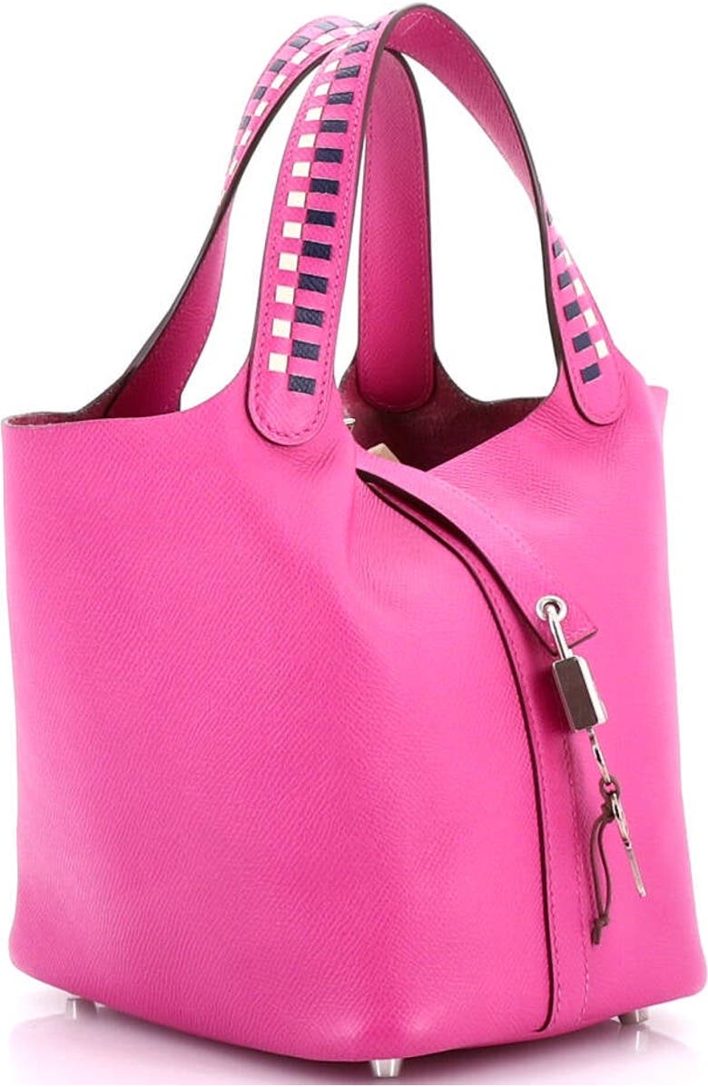 Pre-Owned Hermes Picotin Lock Bag Tressage Epsom PM, Alternate, color, Magnolia