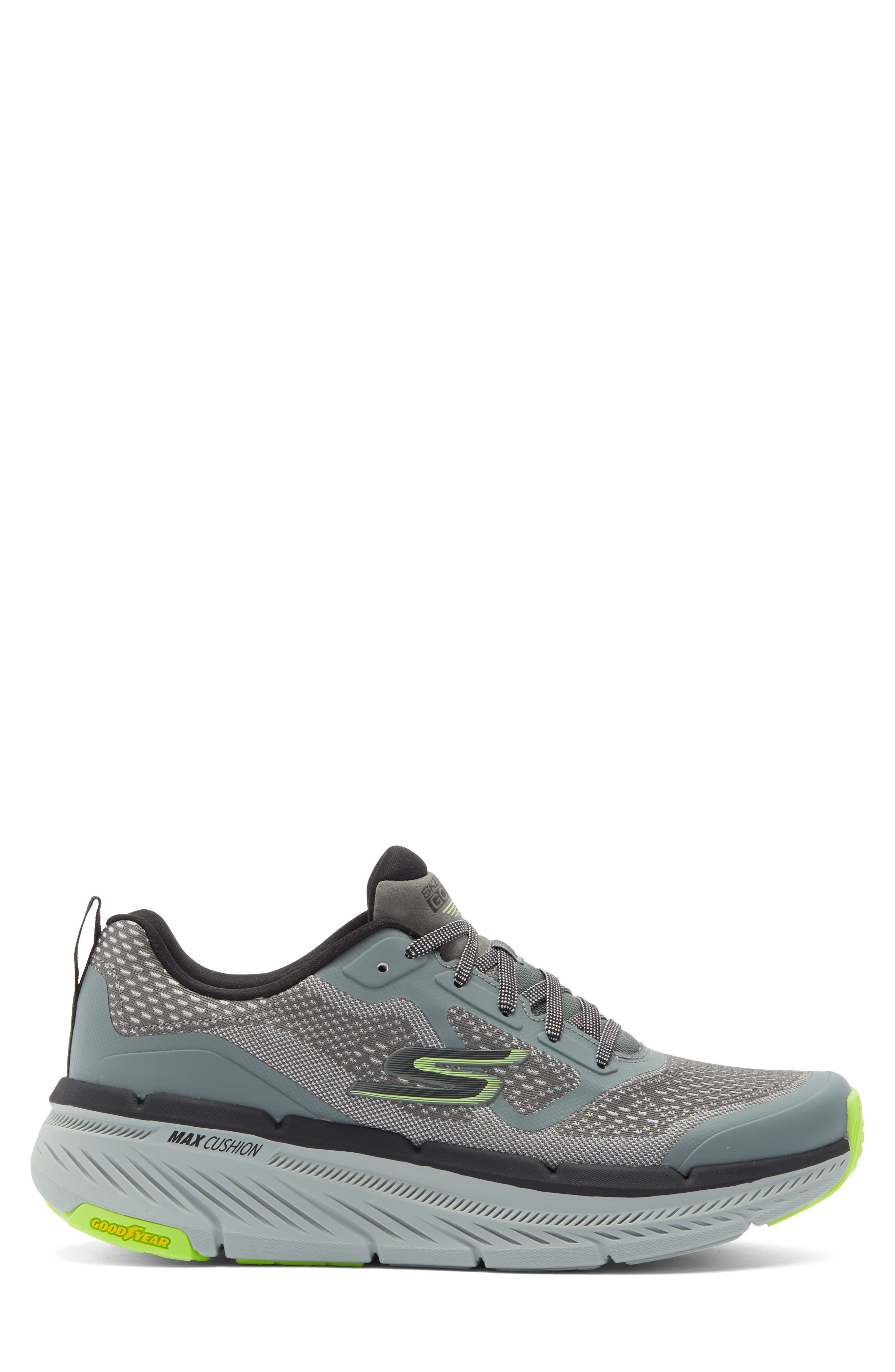 SKECHERS Max Cushioning Premier 2.0 - Vantage Running Shoe, Alternate, color, Grey/ Lime