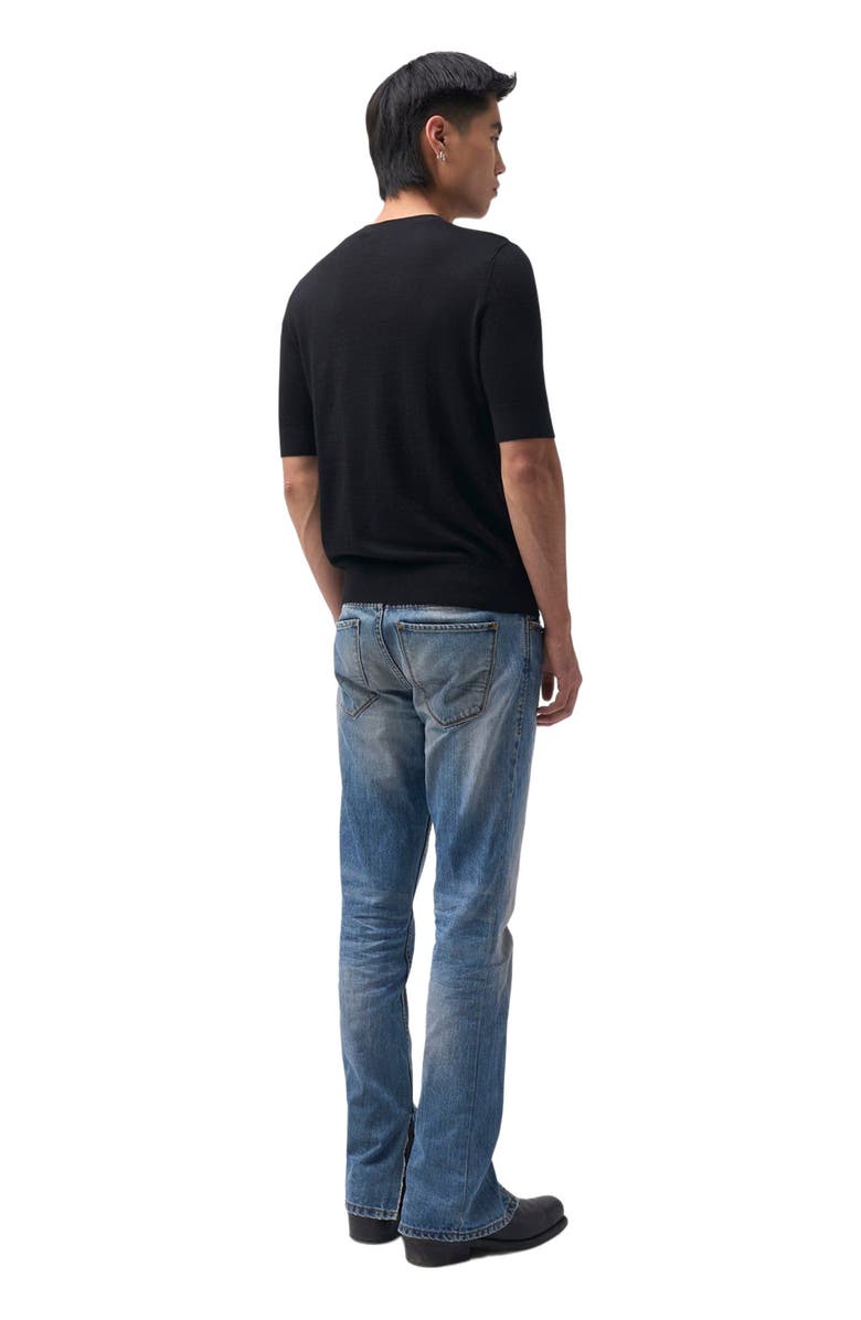 GOBI Mongolian Cashmere Silk Cashmere Crew Neck T-Shirt, Alternate, color, Blue Graphite