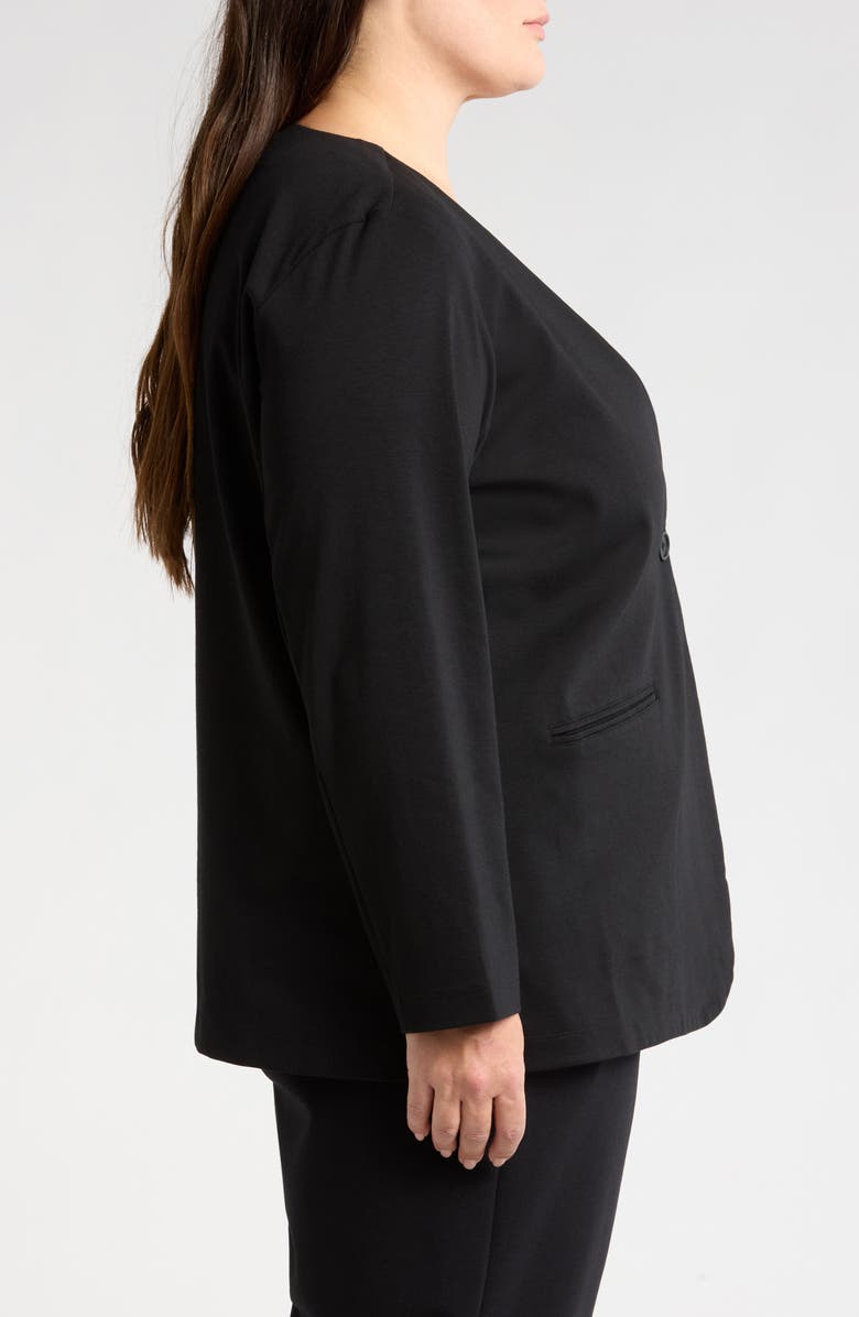 Eileen Fisher V-Neck Organic Cotton Blend Ponte Jacket, Alternate, color, 