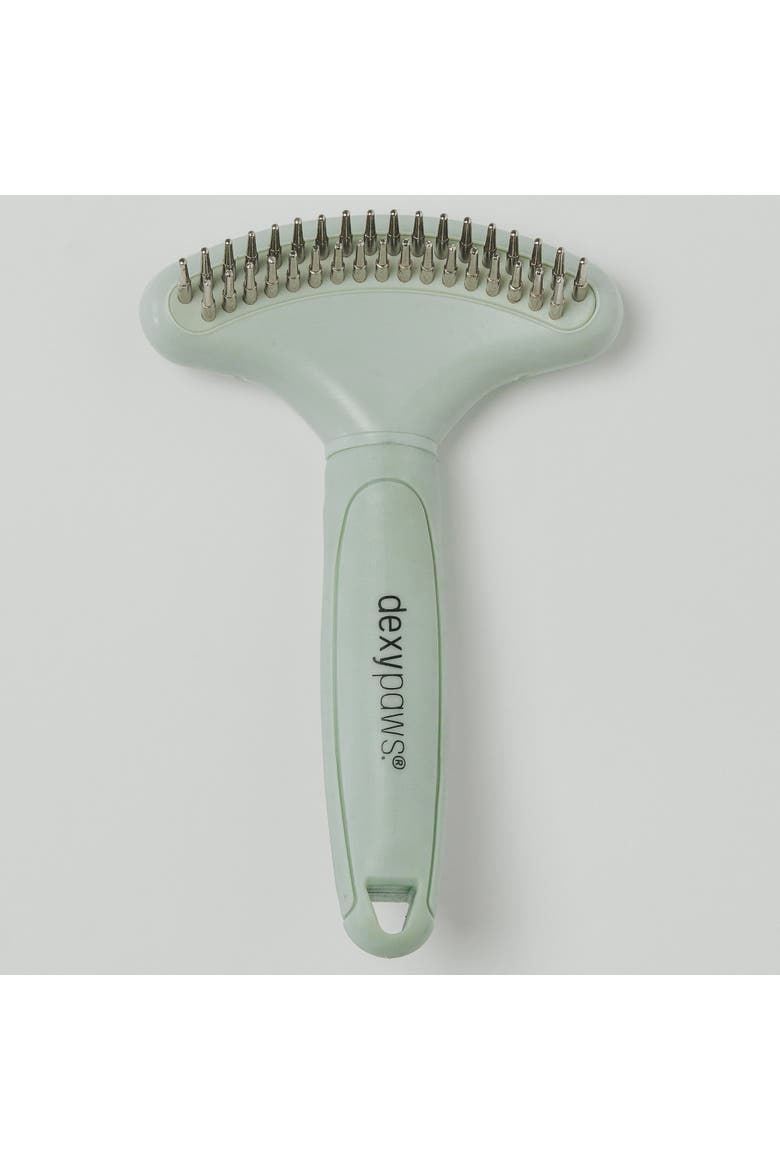 Pet Double Deshedding Undercoat Rake, Sage Green, Grooming Tool, Alternate, color, Green