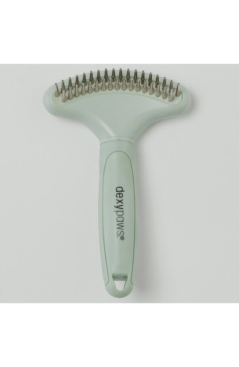 Dexypaws Pet Double Deshedding Undercoat Rake, Sage Green, Grooming Tool, Alternate, color, Green
