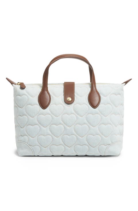 Quilted Denim Pouchette Crossbody Bag