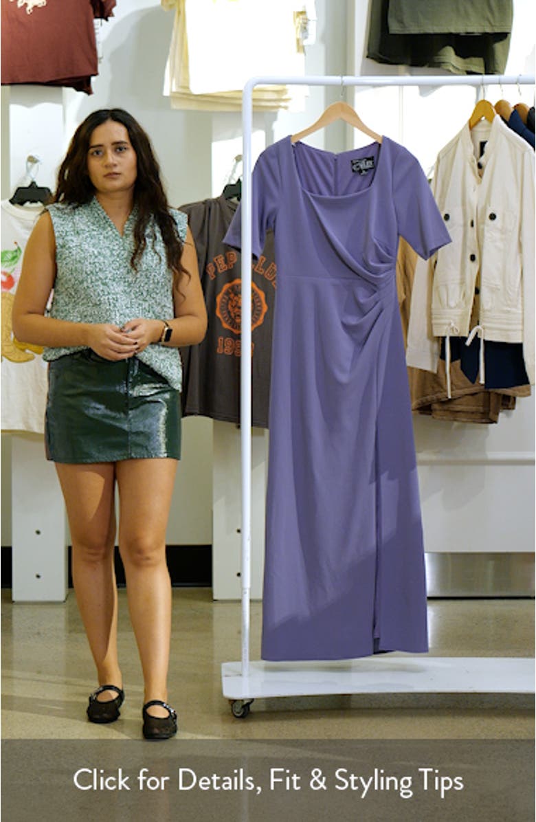 Side Ruched Stretch Crepe Gown, sales video thumbnail