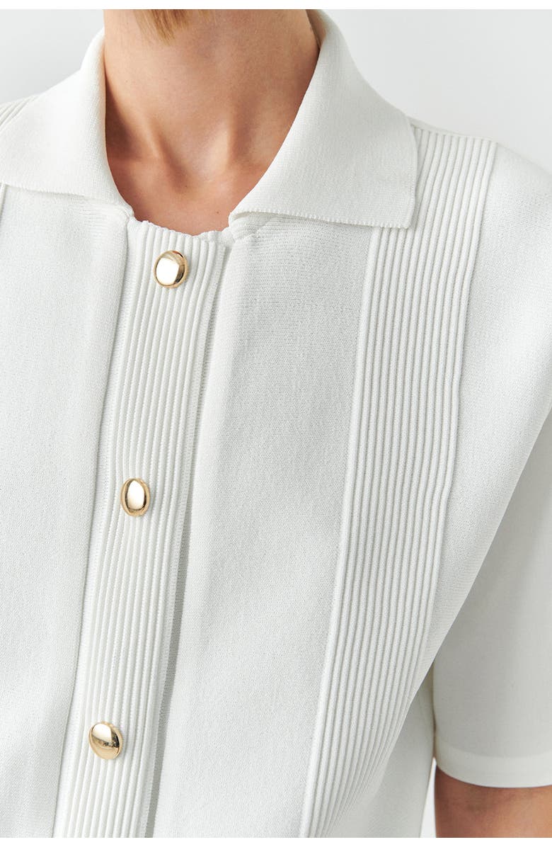 Exquise Marilyn Short Sleeve Poplin Shirt, Alternate, color, Ecru