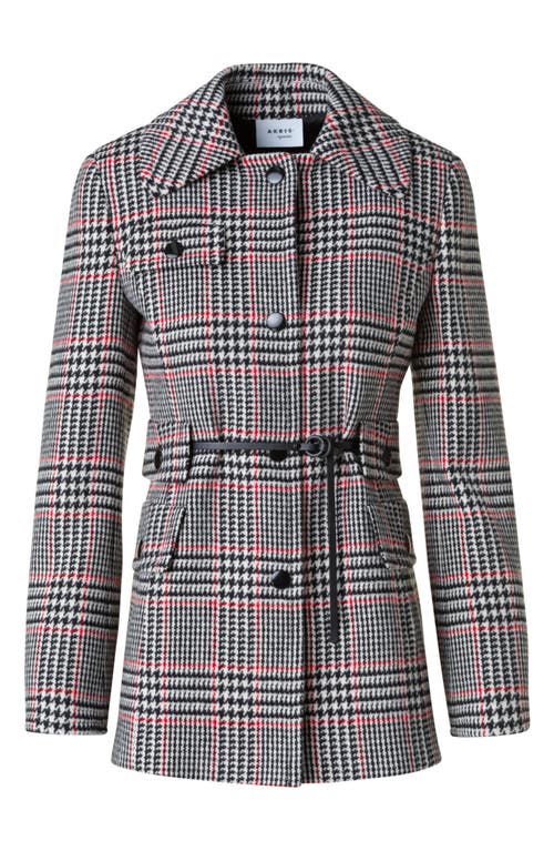 Akris Punto Glen Plaid Wool Tweed Belted Jacket In Multi