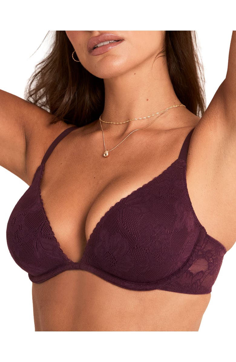 Adore Me Maren Push Up Plunge Bra, Alternate, color, Dark Purple