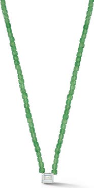 SPHERA MILANO Emerald Cut Beaded Pendant Necklace