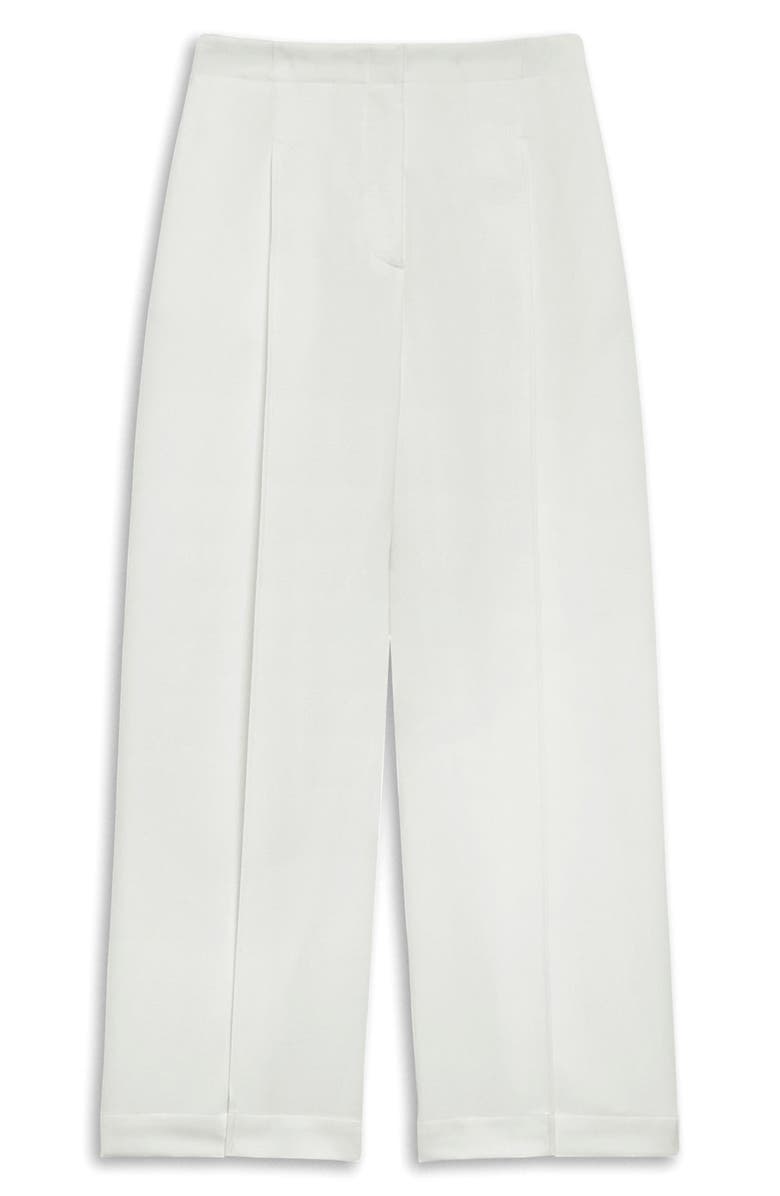 Theory City Pleated High Waist Wide Leg Pants, Alternate, color, Ivory